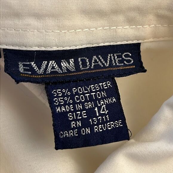 Evan Davies Pleated Front Button Down Blouse | Size 14 - Picture 6 of 6